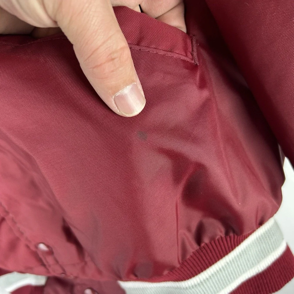 Vintage‎ DeLong Athletic Jacket Oilers Red Made in USA Mens Large 80s 90s